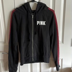 PINK Victoria’s Secret Black Zip-Up Hoodie